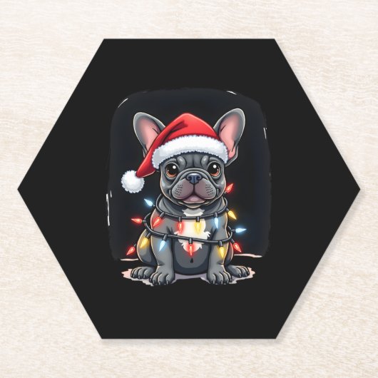 Weihnachts-Hund Französisch Bulldog Xmas Frenchie  Untersetzer (Vorderseite)