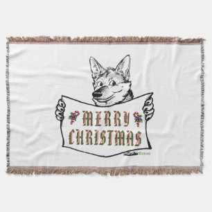 Weihnachts-Hund: Frohe Weihnachten! Decke