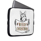 Weihnachts-Hund: Frohe Weihnachten! Laptopschutzhülle (Vorne Rechts)