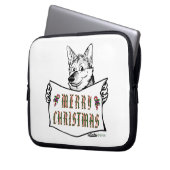 Weihnachts-Hund: Frohe Weihnachten! Laptopschutzhülle (Vorderseite Links)