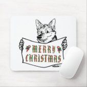 Weihnachts-Hund: Frohe Weihnachten! Mousepad (Mit Mouse)