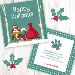 Weihnachts-Hund für Tiergeschäfte Mitteilungskarte