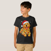 Weihnachts Hund Golden Retriever Lichter Xmas T-Shirt (Vorne ganz)