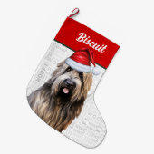 Weihnachts-Hund mit Name Woof Hintergrund Großer Weihnachtsstrumpf (Vorderansicht (hängend))