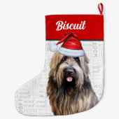 Weihnachts-Hund mit Name Woof Hintergrund Großer Weihnachtsstrumpf (Rückseite)