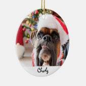 Weihnachts-Hund Personalisiert Keramik Ornament (Rechts)