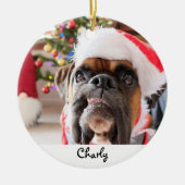 Weihnachts-Hund Personalisiert Keramik Ornament (Vorne)