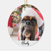 Weihnachts-Hund Personalisiert Keramik Ornament (Links)