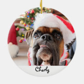 Weihnachts-Hund Personalisiert Keramik Ornament (Hinten)