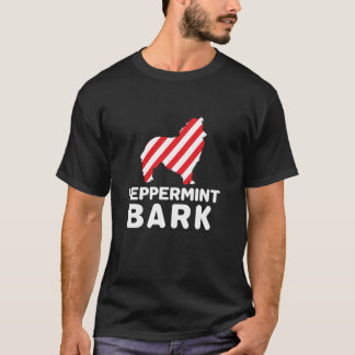 Weihnachts Hund Pfefferminz-Rinden Shetland-Schäfe T-Shirt