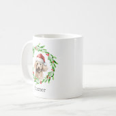 Weihnachts-Hund Poodle Weihnachtsmannmütze Urlaub Kaffeetasse (Vorderseite Links)