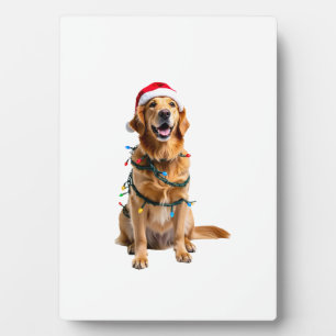 Weihnachts Hund-Shirt, Weihnachten Golden Retrieve Fotoplatte