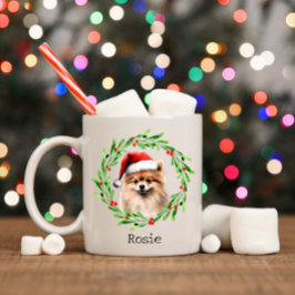 Weihnachts-Hund Spitz Urlaub Haustier Kaffeetasse