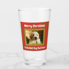 Weihnachts-Hund Vater Bestes Pet Foto Beer Pint Glas