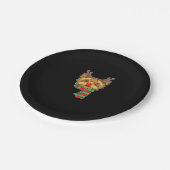 Weihnachts-Hund Xmas Reindeer Yorkshire Holida Pappteller (Schrägansicht)