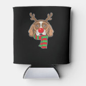 Weihnachts-Hund Xmas Rentier Beagle Holiday G Dosenkühler (Vorderseite)