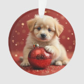 Weihnachts-Hunde-Ornament Ornament (Vorderseite)