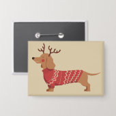 Weihnachts-Hundebesitzer Dackel Geschenk Weihnacht Button (Vorderseite/Rückseite)