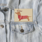 Weihnachts-Hundebesitzer Dackel Geschenk Weihnacht Button (Insitu)