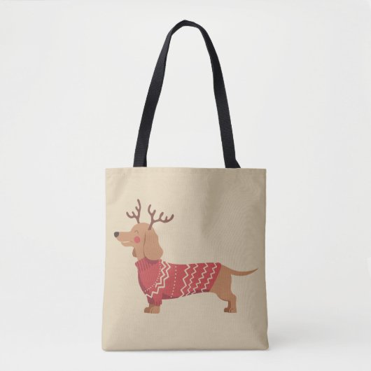 Weihnachts-Hundebesitzer Dackel Geschenk Weihnacht Tasche (Vorderseite)