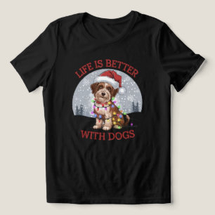 Weihnachts-Hundefreude: Eine festliche Vector Graf Tri-Blend Shirt