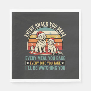 Weihnachts-Hundefreunde Snack beobachten Serviette