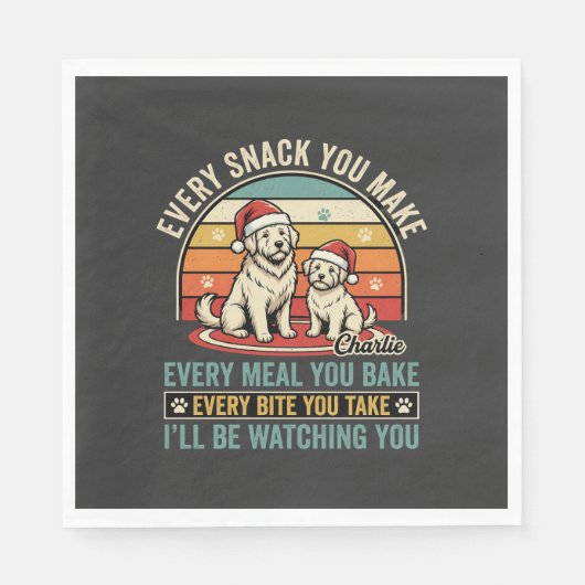 Weihnachts-Hundefreunde Snack beobachten Serviette (Vorderseite)