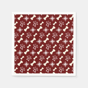 Weihnachts-Hundeknochen-Schneemuster Serviette