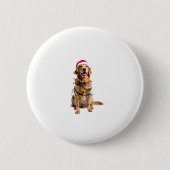 Weihnachts-Hundeshirt, Weihnachts-Golden Retriever Button (Vorderseite)