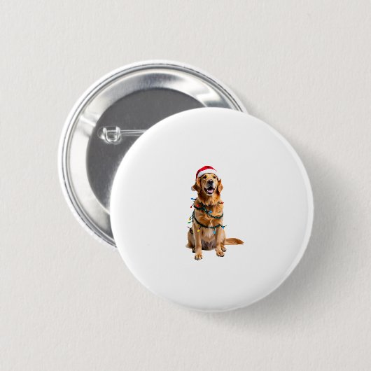 Weihnachts-Hundeshirt, Weihnachts-Golden Retriever Button (Vorne & Hinten)