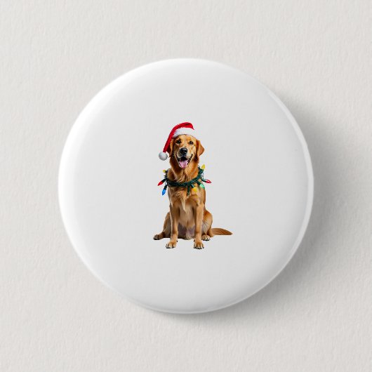 Weihnachts-Hundeshirt, Weihnachts-Golden Retriever Button (Vorderseite)
