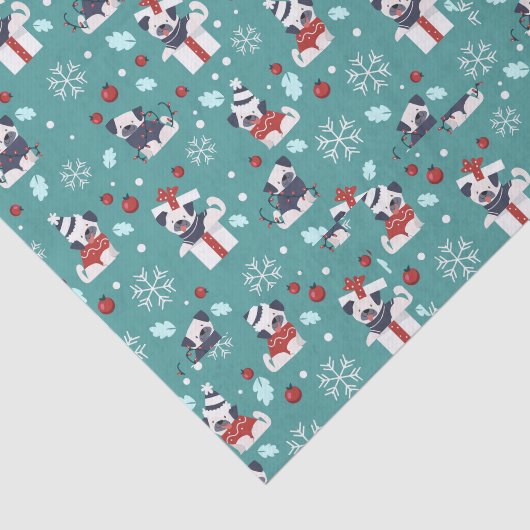 Weihnachts-Hundspenden und Schneeflocken Seidenpapier (Ausschnitt)