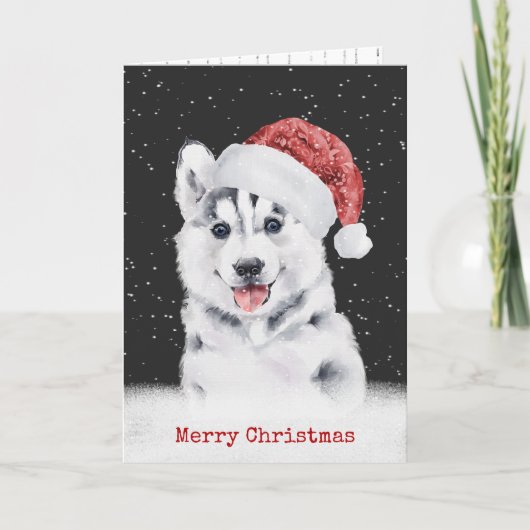 Weihnachts-Husky-Card Karte (Vorderseite)