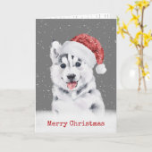 Weihnachts-Husky-Card Karte (Gelbe Blume)