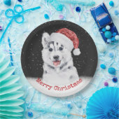 Weihnachts-Husky-Card Pappteller (Party)