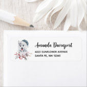 Weihnachts-Husky-Hund in einer Weihnachtsmannmütze (Insitu)