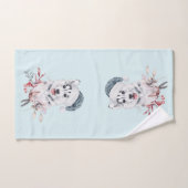 Weihnachts-Husky-Hund in einer Weihnachtsmannmütze Badhandtuch Set (Handtuch)