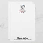 Weihnachts-Husky-Hund in einer Weihnachtsmannmütze Briefpapier (Vorne/Hinten)