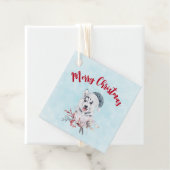 Weihnachts-Husky-Hund in einer Weihnachtsmannmütze Geschenkanhänger (Beispiel)