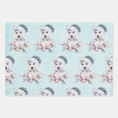Weihnachts-Husky-Hund in einer Weihnachtsmannmütze Geschenkpapier Set (Vorderseite 2)