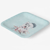 Weihnachts-Husky-Hund in einer Weihnachtsmannmütze Pappteller (Gewinkelt)