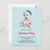 Weihnachts-Husky-Hund in einer Weihnachtsmannmütze Postkarte (Vorne/Hinten)