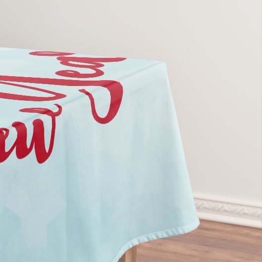 Weihnachts-Husky-Hund in einer Weihnachtsmannmütze Tischdecke (Beispiel)