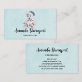 Weihnachts-Husky-Hund in einer Weihnachtsmannmütze Visitenkarte (Vorne/Hinten)