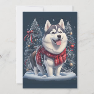 Weihnachts Husky Hund Zauber Xmas Festtagsstimmung Feiertagskarte