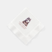 Weihnachts-Husky individuell Serviette (Ecke)