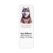 Weihnachts-Husky individuelle Rücksendeadresse