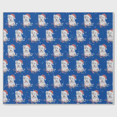 Weihnachts-Husky mit Weihnachtsmannmütze-Umschlagp Geschenkpapier (Flach)