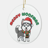 Weihnachts-Husky-Ornament: Frohe Woofmas Keramik Ornament (Links)