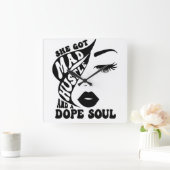 Weihnachts-Husteldesign für Frauengeschenk Quadratische Wanduhr (Zuhause)